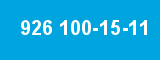 926 100-15-11 926 100-15-11
